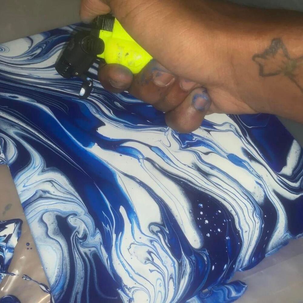 Blue Abstract Artwork - Picture 4 of 4